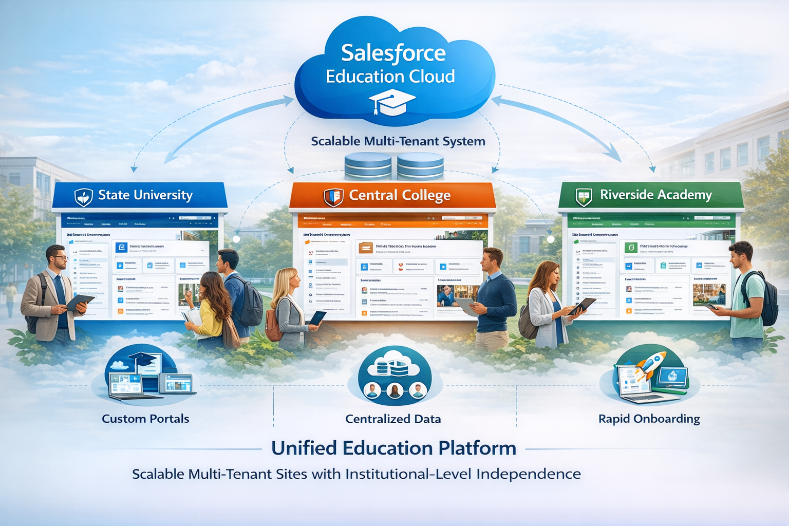 Salesforce Education Cloud with Multi-Tenant Sites